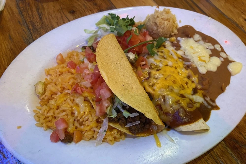 combo plate at No Way Jose's Cantina in Gatlinburg TN