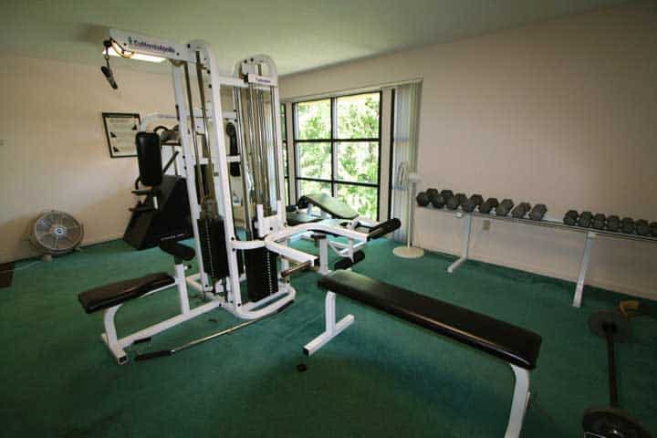 The exercise room at Park Place Condos in Gatlinburg.