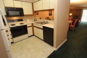 The kitchen of one of our Gatlinburg condos for rent.