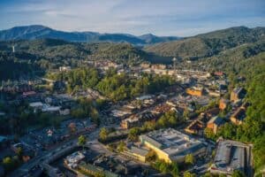 aerial view of Gatlinburg