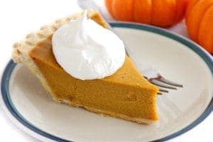 Slice of pumpkin pie