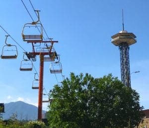 Gatlinburg Sky Lift with Space Needle in background