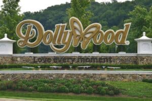 Dollywood theme park entrance sign 